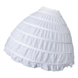 Vintage Blanco Largo 6 Aro Enagua Falda Nupcial Crinolina