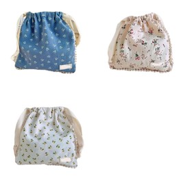 Leadigol Drawstring Bundle Pocket Wash Pouch Cute Wristband Bag Storage Bag Cosmetic Cases Small Cloth Bag Flower Stationery Bag Makeup Bags