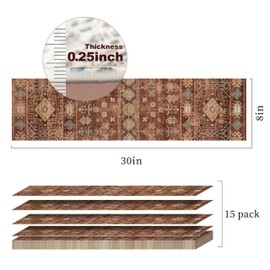Stair Runners for Wooden Steps Non Slip, 15 Pack 30"x8" Pell and Stick Stair Treads Carpet Self Adhesive Stair Covers Indoor Boho Rust