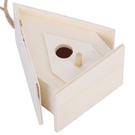 Zerodis Bird Nest Wooden Bird House, Pack of 4 Mini Hanging Castle Sparrow Breeding Box 2.2 x 1.6 x 2.8 Inches for Finch Cockatiel Budgie Parrot