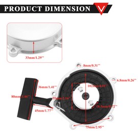 PRO BAT Aluminum Hand Pull Start Recoil Starter Assembly for GY6 150cc 180cc 200cc ATV Scooter Dirt Bike Go Kart Tricycle Built in Reverse Gear (Silver)