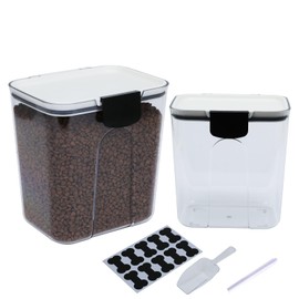 Lolytama 2Pack Pet Food Storage Containers,Airtight Food Storage Containers with Scoop, Plastic Dogs Food Container with a Stickers & Pen,Dogs Treat Container for Dog & Cat Treats,Bird Seed