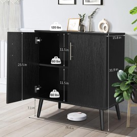 SIHANM 000045_PB 2 Door Storage Cabinet, Pure Black