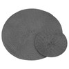 ZEONHEI 16 PCS Dark Grey Woven Placemats, 38cm/18cm Round Meal