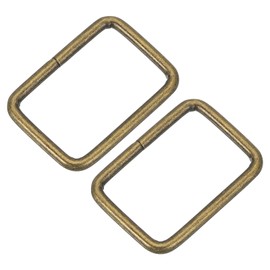 uxcell 4Pcs Metal Rectangle Ring, 1 1/2 x 1 Inch Metal Rectangular Buckle Webbing Strap Fastener for Bag Belt DIY Accessories, Bronze