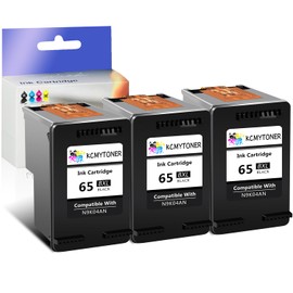 KCMYTONER 65XL Remanufactured Ink Cartridge Replacement for HP 65 XL Compatible with DeskJet 3755 3772 Envy 5055 5058 AMP 100 120 Printer (3 Black)