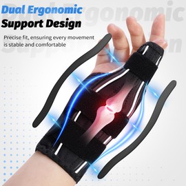 YIIFELL Tutore Pollice Destro e Sinistro Regolabile, Tutore per Rizoartrosi Ergonomico per Tendinite, Tenosinovite di De Quervain, Frattura, Distorsione