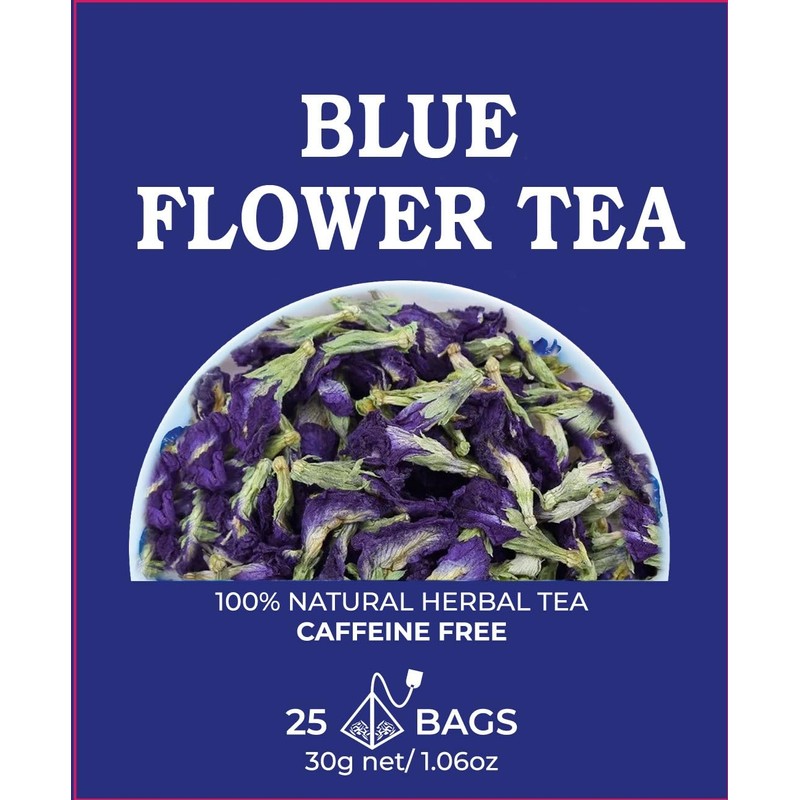 Pure Blue Flower Tea Rich in Antioxidants, Caffeine Free (25