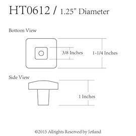 Jetland Square Hammered Cabinet Knobs - 6-Pack, Iron Scratches, 1-1/4" Knobs, Rustic Solid Cast Square Knobs for Dresser Nightstand Furniture, HT0612AS30
