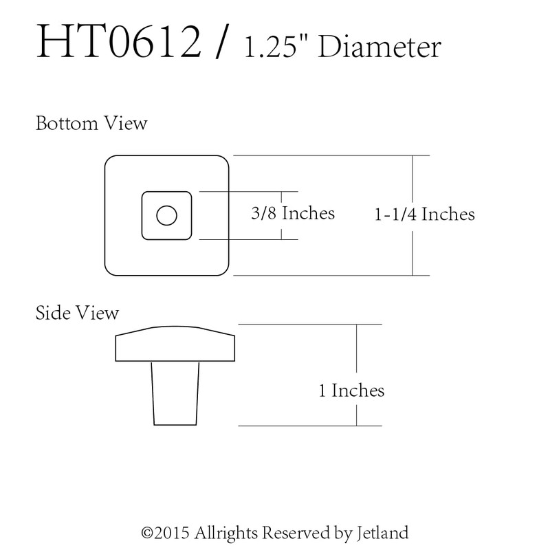 Jetland Square Hammered Cabinet Knobs - 6-Pack, Iron Scratches, 1-1/4"