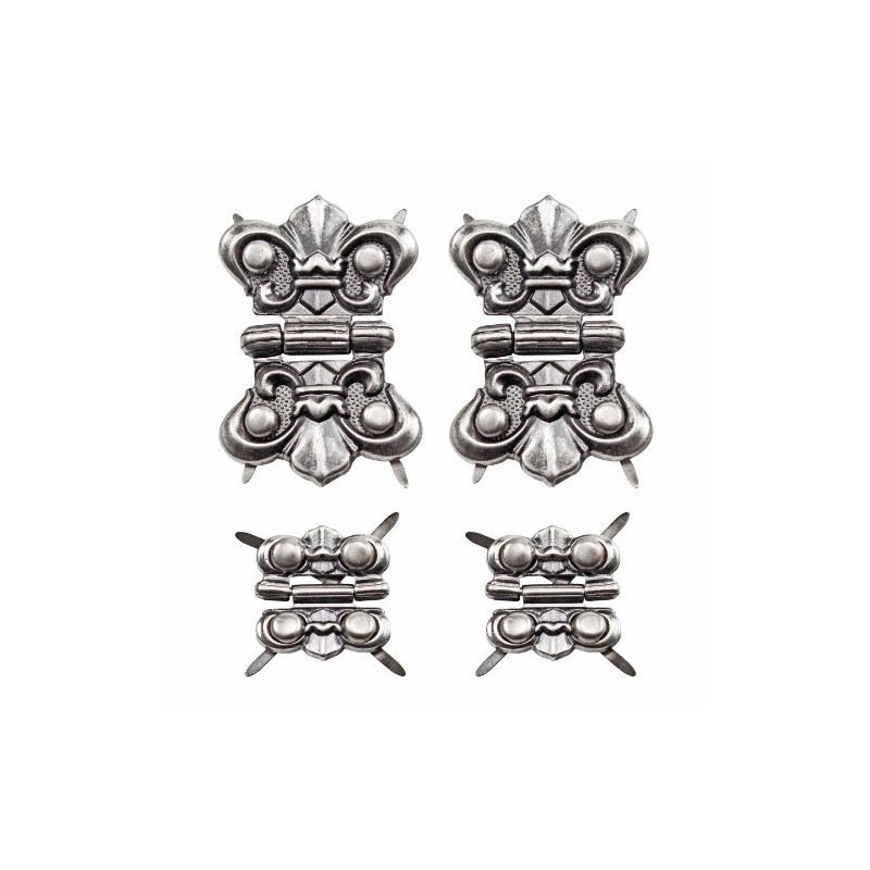 Tim Holtz Idea-ology Hinges, 4 Hinges and 16 Fasteners, Antique