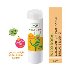 İncia Kids Lip Balm Fruity Orange, Gentle Child Care, Vegan, Natural Ingredients, Moisture Protection, 6 g