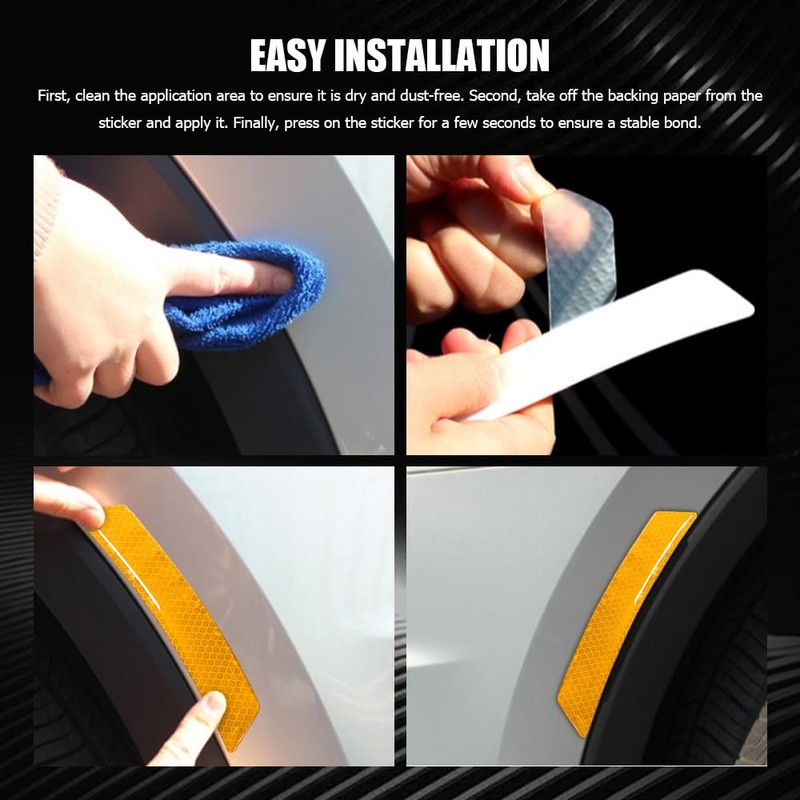 Lyxheth 2PCS Car Reflective Trim Side Marker Stickers, Side Reflectors