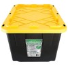 Durabilt 27 Gal. Plastic Storage Tote, Black/Yellow (Set of 4)