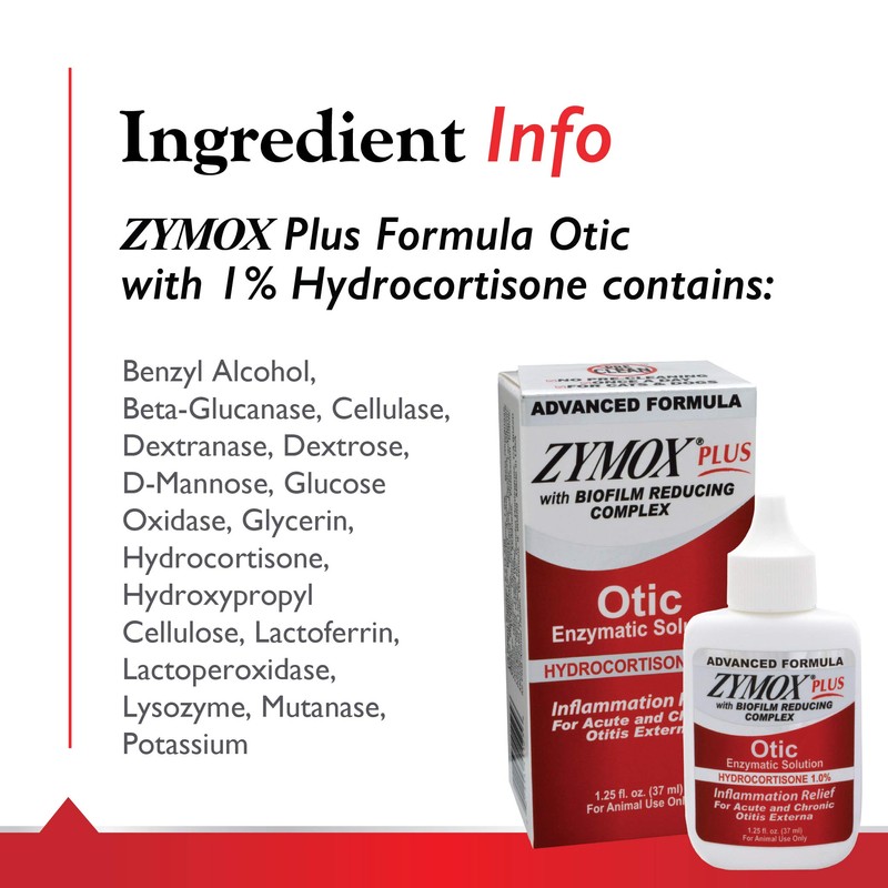 Zymox Advanced Formula Otic Plus Enzymatic Ear Solution for Dogs
