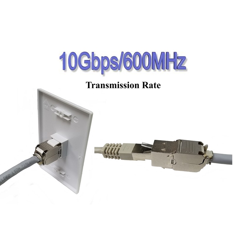 Sunnytech CAT7 Keystone Jack Module, Shielded, ISO 11801, Tool-Less