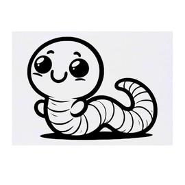'Cute Worm' Temporary Tattoo - Water Resistant, Skin-Safe, Non-Toxic Transfer (TO00085211)
