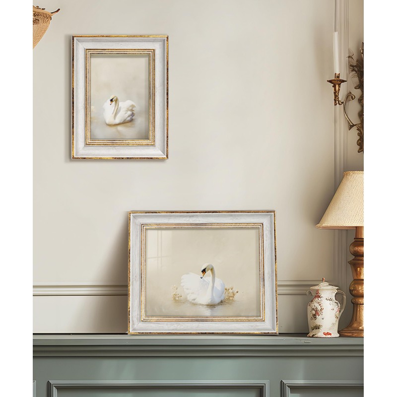 Afuly Photo Frame, Stylish, 6-piece Picture Frame, White, Gold, Wall