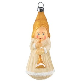 Marolin Angel with Trumpet MA2011021 German Glass Ornament w/Gift Box