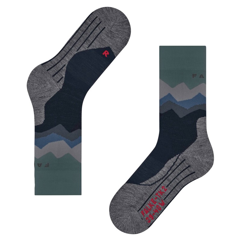 FALKE TK2 Men's Hiking Socks Medium Padding Anti-Bubble Long Warm