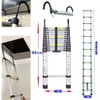 5M/16.5FT Telescoping Ladder with Detachable Hooks,Aluminum Extension Foldable Telescopic Ladder,Portable