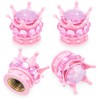MEAJOO 4PCS Crown Bling Tire Stem Valve Caps, Crystal Diamond