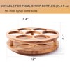 Acacia Wood Rotating Coffee Syrup Organizer, 7 Bottle Coffee Syrup