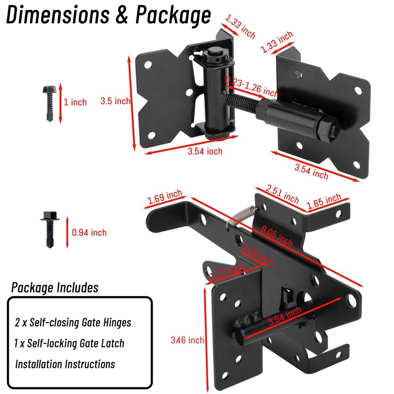 Dreamxiang Heavy Duty Self Closing Gate Hinge and Self Locking