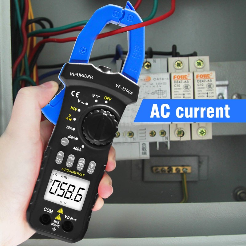 INFURIDER Multimeter, Digital Clamp Meter TRMS 6000counts, Voltmeter Resistance Ohmmeter