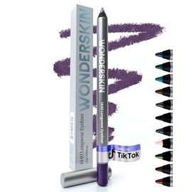 Wonderskin 1440 Lápiz Delineador de Ojos Morado de Larga Duración - Lápiz delineador impermeable, afilable y resistente a las manchas en morado...    