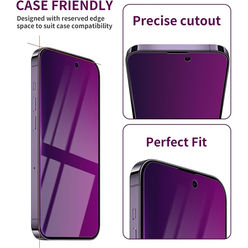Ifaeveus 2 Pack Privacy Screen Protector for iPhone 14 Pro