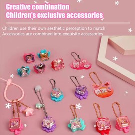 Jewelry Making Kit for Girls - Rings Pendants Crafting Set with Magic Box - Jewelry Making Kits for Girls, Keychain Making Kit, Kids Girls Favors