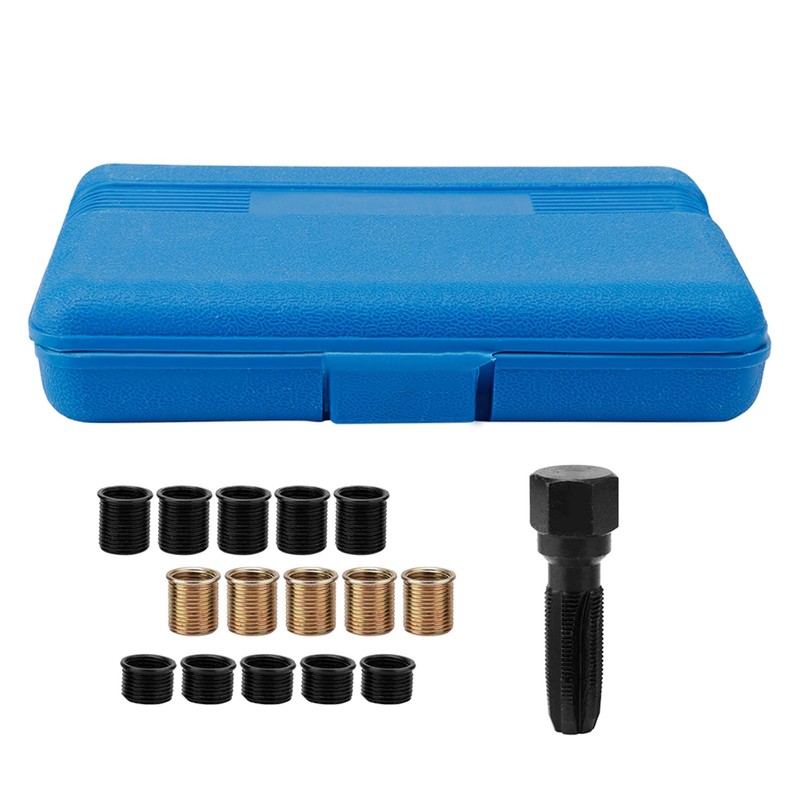 Spark Plug Rethread Kit, 16Pcs Auto Maintenance Tools M14x1.25 Spark
