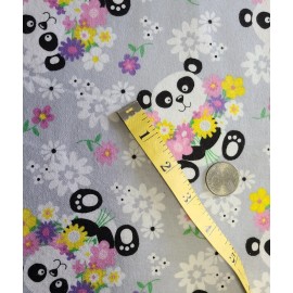 A.E. Nathan BTY X 44"W Flannel Fabric Floral Pandas By A. E. Nathan Co. Quilting Sewing