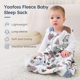 Yoofoss Baby Sleep Sack 18-24 Months, 1.5 Tog Sleep Sack, Fleece Baby Wearable Blanket with 2-Way Zipper, Toddler Sleeping Sack, Soft Warm Lightweight(Small)