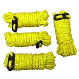 ToCi Guy Rope, Guy Rope, 4 mm, 3.8 m Long, Reflective, Tent Rope, Tension Rope, 8 Pieces for Tent Camping, Tension Cord with Rope Tensioner