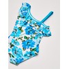 Kanu Surf Girls' Morgan Floral Ruffle 1-Shoulder 1-Piece Swimsuit, Flower