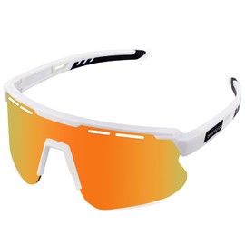 QLIFE Polarized Sports Glasses for Men Women, UV400 Protection Cycling Sunglasses for Youth, Windproof Goggles for Baseball Running Golf Fishing Riding (EA04)