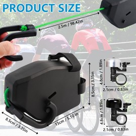 RAFIYU Bicycle Tow Rope Children, 2.5 m Tow Rope, Lifting Aid, Rollable Bicycle Traction Rope with Bicycle Bell, Towing System Bicycle, Retractable Bicycle Traction Rope, Load Capacity 500 lbs