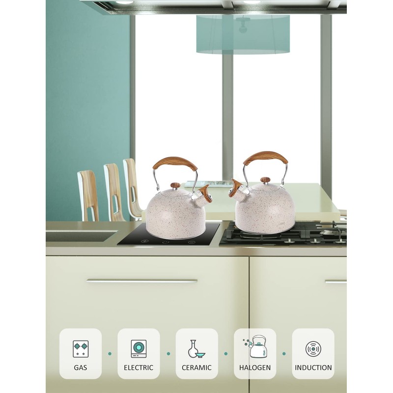 Tea Kettle, BELANKO 85 OZ / 2.5 Liter Whistling Tea