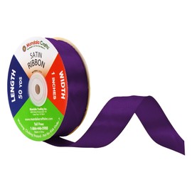 Mandala Crafts - Cinta de satén morada para manualidades, cintas de tela de 1 pulgada de ancho para envolver regalos, ramos de flores, lazos para el cabello y decoración de bodas