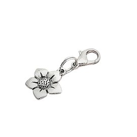 Flower Zipper Pull Silver, Flower Keychain Keyring Silver (3. Flower Zipper Pull)