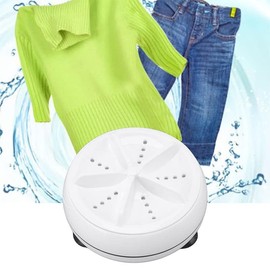 Ultrasonic Mini Washing Machine - USB-Powered Portable Turbine Washer with High Sterilization Rate - Ideal for Travel, Camping, and Small Laundry Loads - 200 RPM, Eco-Friendly ABS Material, White