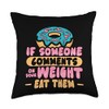Funny Body Positivity No Diet Statement Donut Throw Pillow
