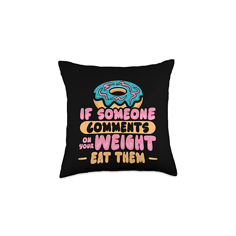 Funny Body Positivity No Diet Statement Donut Throw Pillow