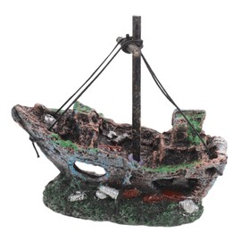 Parliky Unique Fish Tank Shipwreck Decoration Realistic Resin Ornament for Aquarium Fish Tank Decor