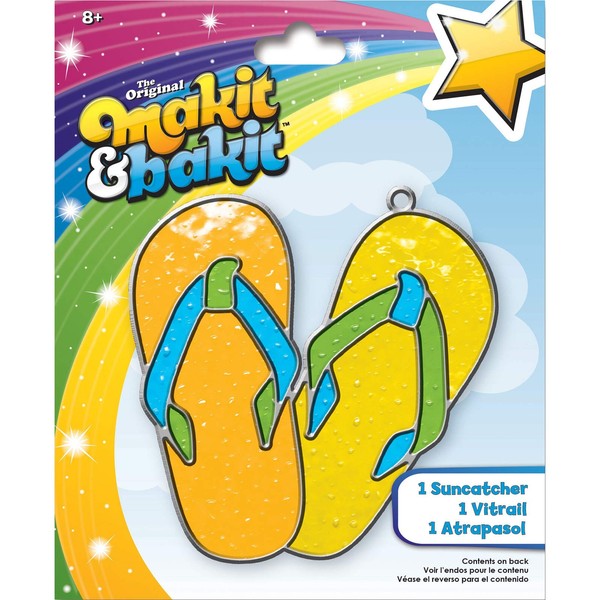 Makit & Bakit Colorbok Suncatcher Flip Flops, Multi-Colored