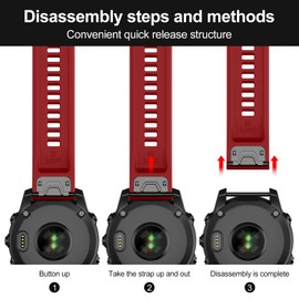 MYSNBKN Compatible with Garmin Fenix 7X Band,26mm Soft Silicone Watch Band Replacement for Fenix 7X Pro/Fenix 6X/Fenix 6X Pro/Fenix 5X/Fenix 5X Plus/Fenix 3/Fenix 3 HR Smartwatch