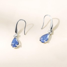 FH.bird Women’s Amethyst Earrings, 18K Gold, Popular, February Birthstone, Hypoallergenic, Hook Earrings, Swaying, Rose Quartz, Elegant, Girlfriend, Wife, Mother, 20's, 30's, 40's, Birthdays, Silver