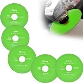 Glass Cutting Disc 4.5" Diamond Blade for Angle Grinder, 5pcs Ultra-Thin Glass Cutter for Bottles, Ceramic, Tile, Jade, Crystal & Wine Bottle Cutter, 7/8" Arbor Diamond Blade